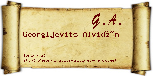 Georgijevits Alvián névjegykártya